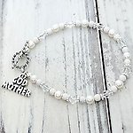 Elegant Beaded Bracelet With Sterling Silver Godmother Charm