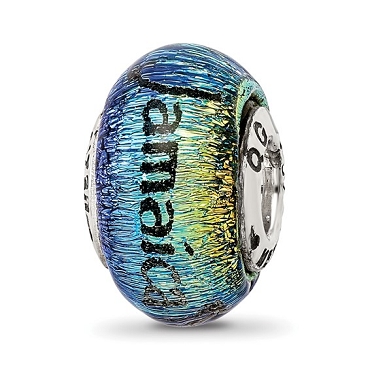 Jamaica Orange Dichroic Charm Bead - Pandora Compatible