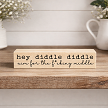 Funny bathroom sign that reads Hey Diddle Diddle Aim for the Fcking Middle 