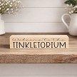 Funny Welcome to the Tinkletorium bathroom sign with humorous restroom saying for guest bathroom or powder room decor 