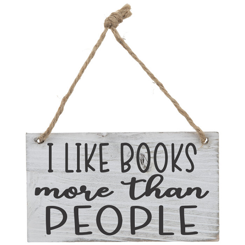  I Like Books More Than People Funny Reader Sign - Multiple Sizes 
