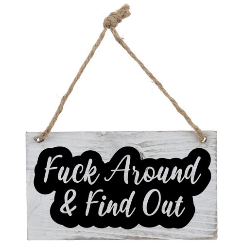  Fuck Around & Find Out Funny Sarcastic Warning Sign - Multiple Sizes 