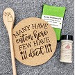 Many Have Eaten Here Few Have Died funny natural cork trivet for kitchen and hot dishes 