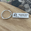  Measure Once Cuss Twice Funny Carpenter Keychain - Personalized Back Option 