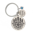 Personalized compass keychain latitude longitude 