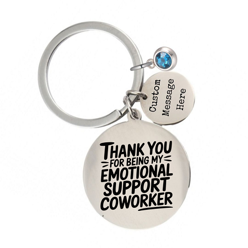 Emotional Support Coworker - Personalized Birthstone Keychain Gift 