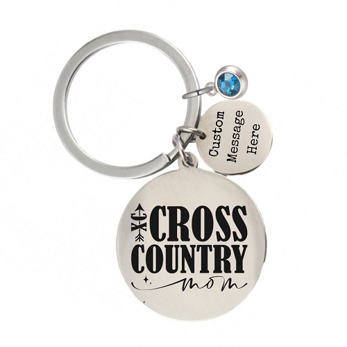 Personalized Cross Country Mom Keychain - Great for Runners Parents End of Season Senior Night Gifts 