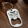 Personalized Take Me to the Lake bottle opener keychain 