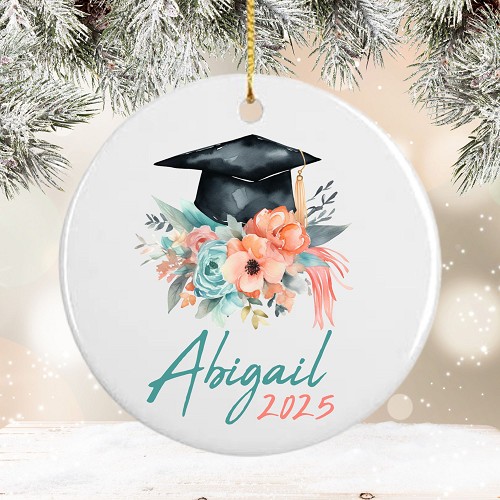 Personalized Graduation Floral Ceramic Graduation 