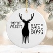 Personalized Support Wildlife Raise Boys Deer Ceramic Christmas Ornament 