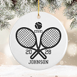 Personalized tennis senior ceramic  ornament  