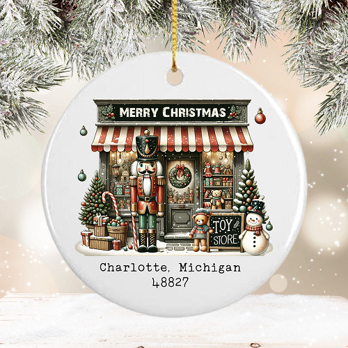  Personalized Christmas Toy Store Nutcracker Ceramic Christmas Ornament 