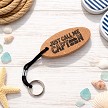 Just Call Me Captoon funny floating cork keychain for pontoon boat owners with optional personalized back 