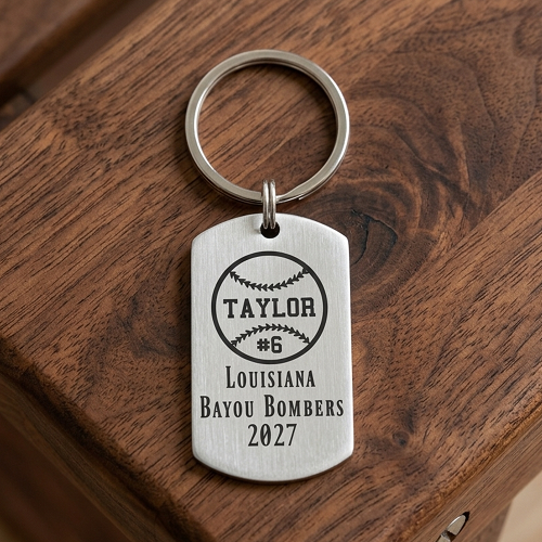 Personalized Baseball Player Keychain Name Number Team Gift 