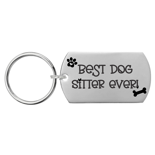 Best Dog Sitter Ever Keychain - Appreciation Gift - Customizable Back 