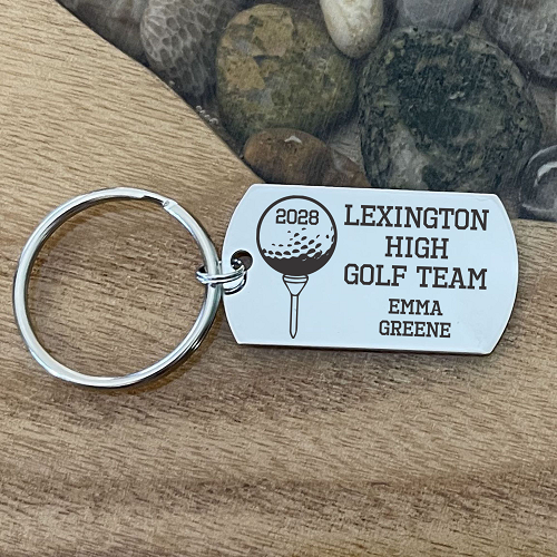 Personalized Golf Team Keychain Custom Golfer Name School Team Senior Night Gift 