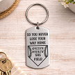 Personalized baseball field coordinates keychain with custom location details and optional back engraving 