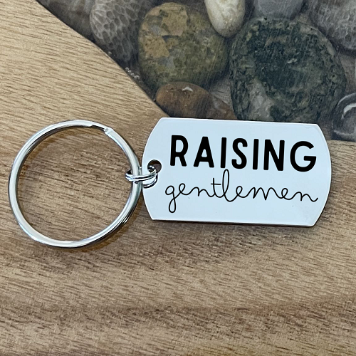  Raising Gentleman Motherhood Mom of Boys Personalized Key Chain 