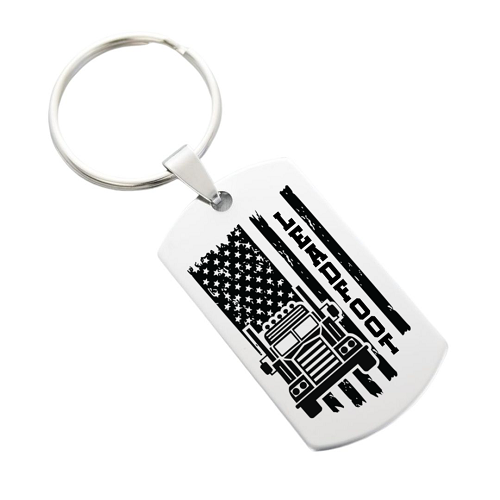  Personalized USA Truck Driver Name Handle Custom Key Chain 