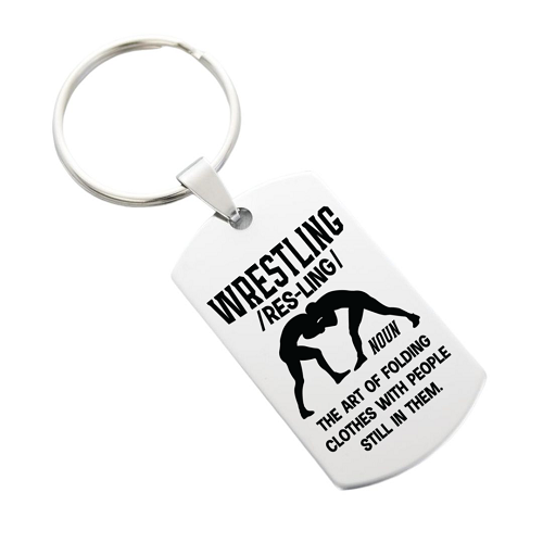 Personalized Wrestling The Art of Folding Clothes With People Still in Them Key Chain 
