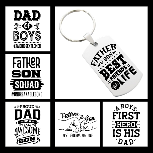  Father Son Themed Dad Keychain - Choose Your Design - Personalized Back (COPY) 