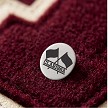 Personalized color guard varsity letterman jacket pin with crossed flags and custom name for Senior Night graduation or marching band gift 