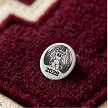 Personalized football varsity pin with player name jersey number and year for chenille varsity letter letterman jacket and Senior Night gift 