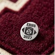 Personalized football varsity pin with school initials jersey number and year for chenille varsity letter letterman jacket and Senior Night gift 