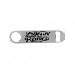 Stainless steel bottle opener engraved with The Legend Has Retired retirement gift design 