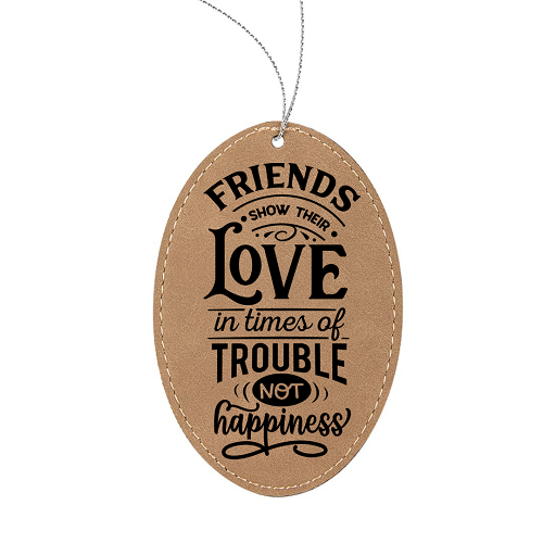 Personalized Friends Show Their Love In Times Of Trouble Leatherette Ornament - Custom Back 