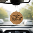 Personalized Take Me to the Lake leatherette ornament with rowboat design and custom lake name with optional back personalization 