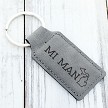 Michigan MI Man Keychain Leatherette Personalized Back 