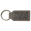  When The Going Gets Tough Go Boating Keychain Nautical Gift Leatherette Personalized Back 