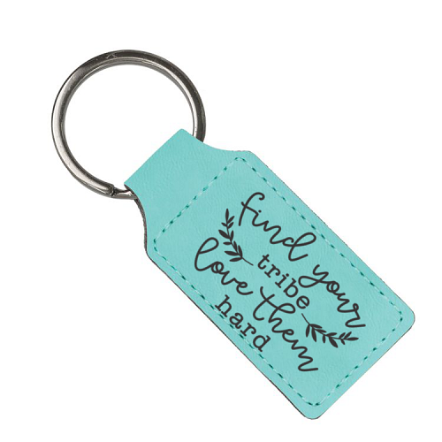  Find Your Tribe Love Them Hard Leatherette Keychain - Personalized Back Option 