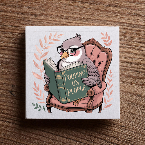  Pooping on People Funny Bird Bathroom Sign 