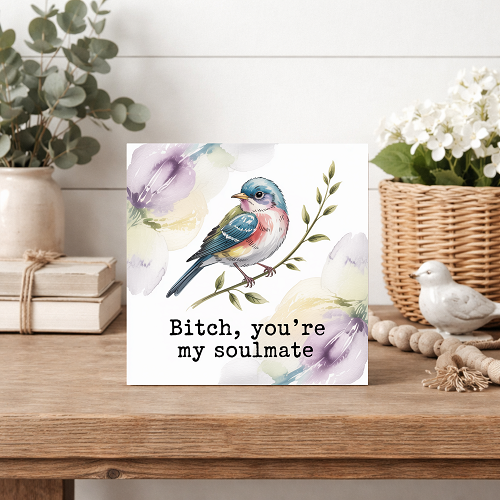 Bitch Youre My Soulmate Funny Friendship Sign 