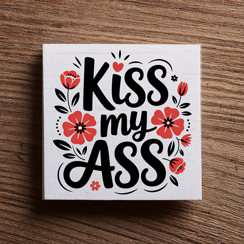  Kiss My Ass Funny Floral Sign Sassy Home Decor 