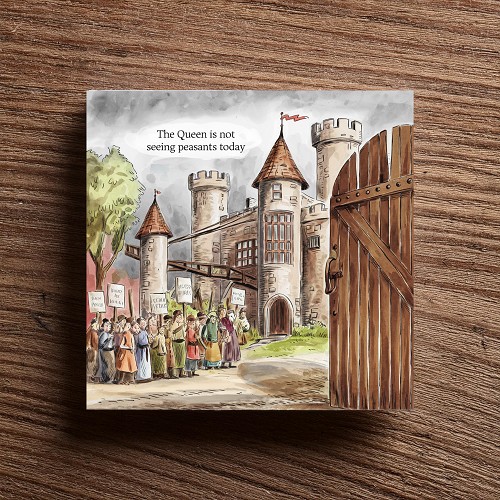 Funny Sarcastic Sign Queen Not Seeing Peasants Today Medieval Humor Desk Or Office Decor 