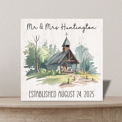  Personalized Wedding Rustic Chapel Sign - Wedding Gift - Multiple Sizes 