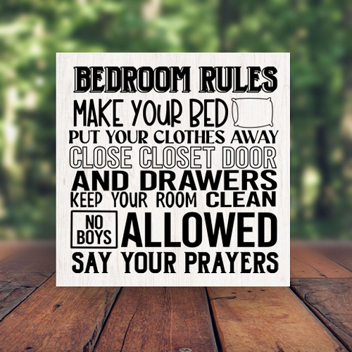 Bedroom Rules Funny & Sweet Home Decor Sign 