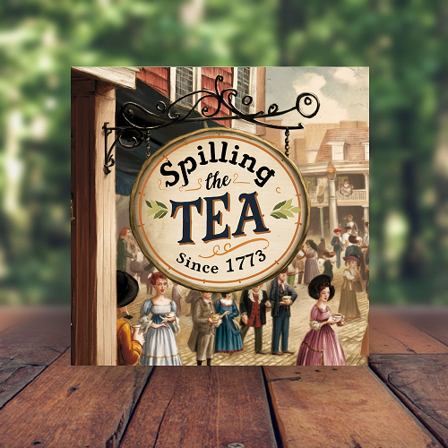  Funny Spilling the Tea Since 1773 Market Sign Choose Size 