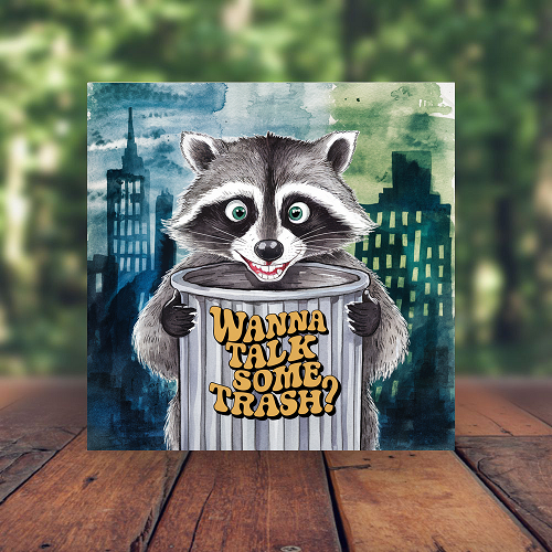 Funny Wanna Talk Some Trash Gossip Raccoon Sign Choose Size 