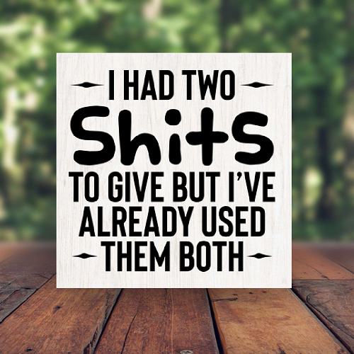 I Had Two Shits To Give But Ive Already Used Them Both Funny Sarcastic Sign Multiple Sizes 