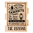 Welcome to Our Campsite Personalized Natural Pine Sign 