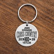 Personalized cross country keychain with school team runner name and year for senior night or graduation 