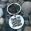 Funny thank you for being my emotional support coworker stainless steel keychain 