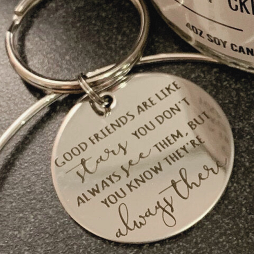  Good Friends Are Like Stars Keychain - Personalized Friendship Gift - Stainless Steel 