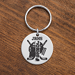 Personalized hockey player keychain with custom name team jersey number and year hockey gear design 