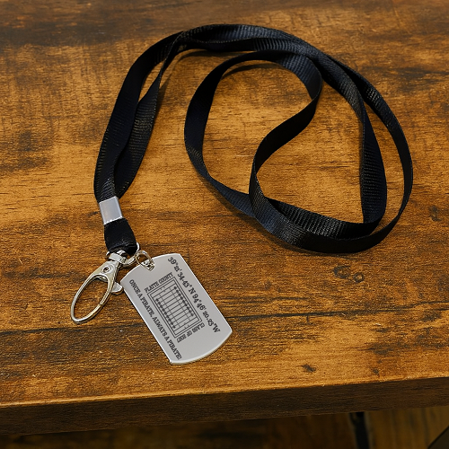 Personalized football coach lanyard with custom field GPS coordinates, school team wording and optional back personalization 