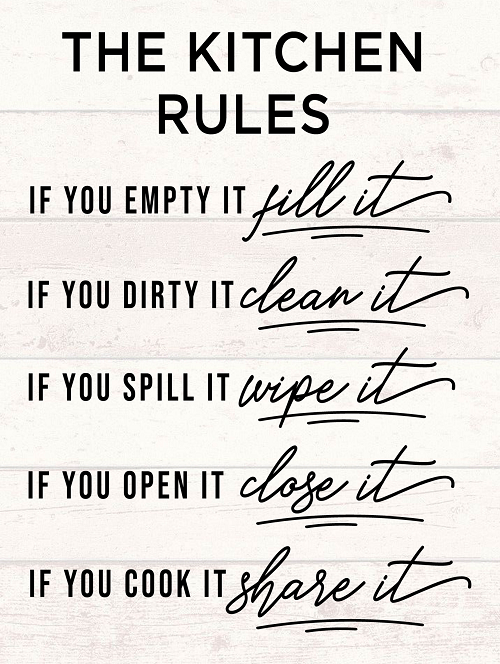  The Kitchen Rules Sign - Add a Touch of Whimsy and Order to Your Culinary Space 